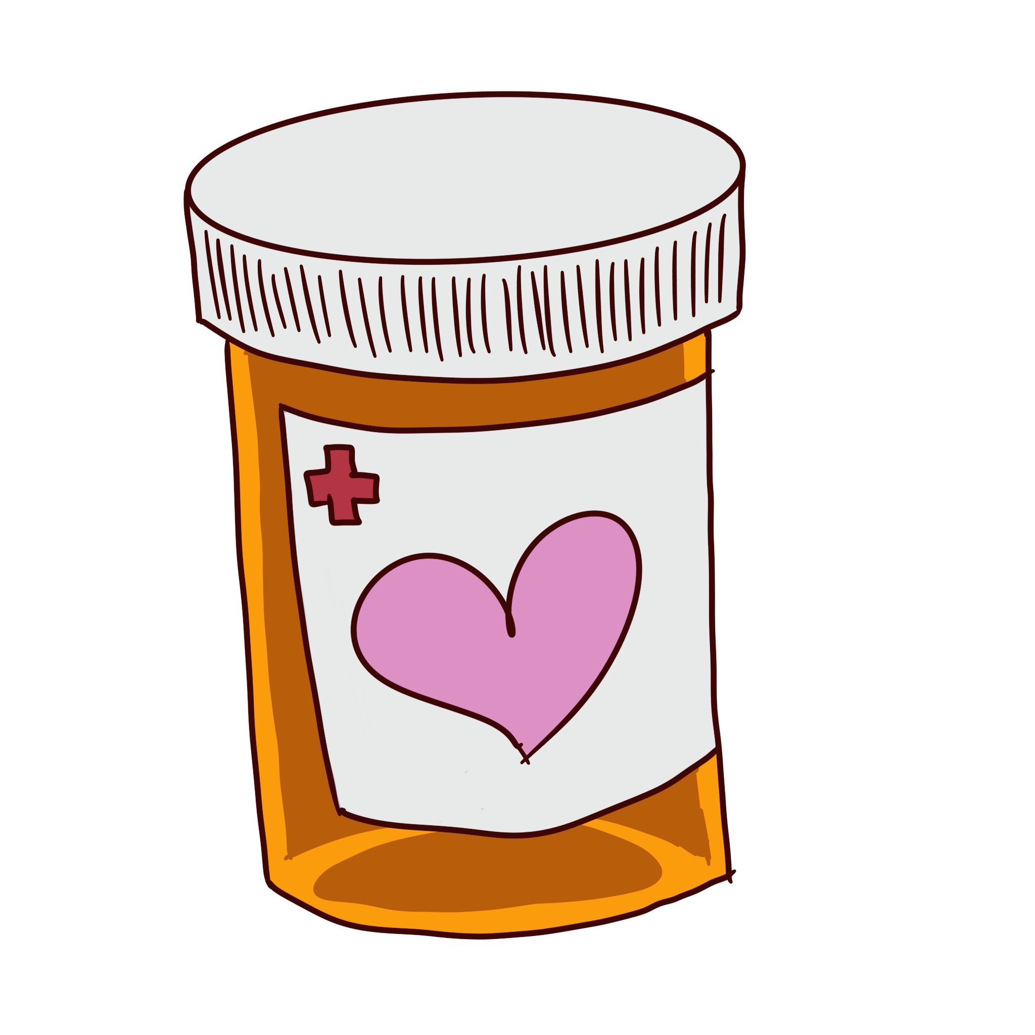 pill bottle with heart on it